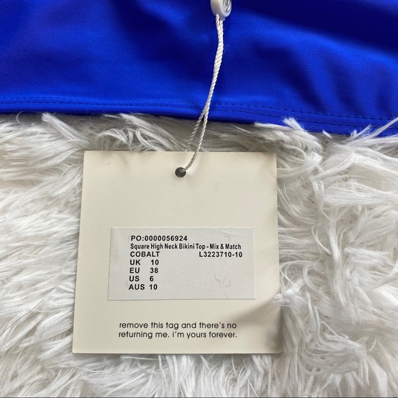 Missguided Cobalt Blue High Neck Bikini Top 6 - Picture 9 of 11